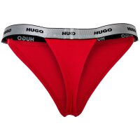HUGO Damen String, 5er Pack - Fivepack String Gift, Cotton Stretch, Logo, uni Schwarz/Rot L