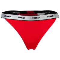 HUGO Damen String, 5er Pack - Fivepack String Gift, Cotton Stretch, Logo, uni Schwarz/Rot XL