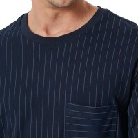 SCHIESSER mens pajamas, long - Comfort Essentials, cotton, round neck Blue 3XL (XXX-Large)