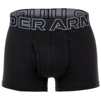 UNDER ARMOUR Mens Boxer Shorts, 3-Pack - Performance Cotton Trunks - Solid 3 in, Stretch, Cotton Blend Black 2XL (XX-Large)