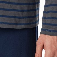 SCHIESSER Herren Schlafanzug, lang - Casual Essentials, Baumwolle, Rundhals Blau/Grau S