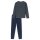 SCHIESSER Herren Schlafanzug, lang - Casual Essentials, Baumwolle, Rundhals Blau/Grau S