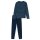 SCHIESSER mens pajamas, long - Casual Essentials, cotton, round neck Dark blue S (Small)