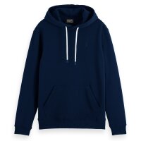 SCOTCH&SODA mens hoodie - Core, logo sweatshirt, hood, single-coloured, cotton Dark blue S (Small)