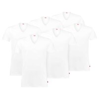 Levis Herren T-Shirts, 6er Pack - ECOM, V-Ausschnitt, Kurzarm, einfarbig Weiß XL