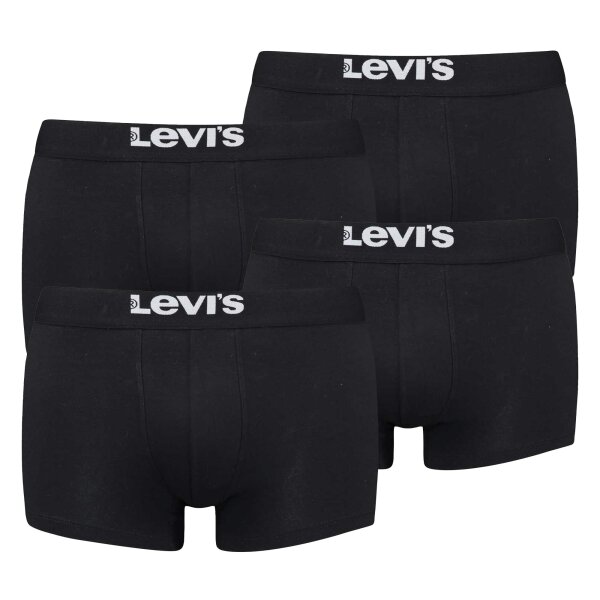 Levis Mens Solid Basic Trunk Organic, Pack of 4, Boxer Shorts, Logo Waistband Black M (Medium)