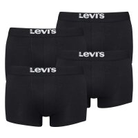 Levis Mens Solid Basic Trunk Organic, Pack of 4, Boxer Shorts, Logo Waistband Black M (Medium)