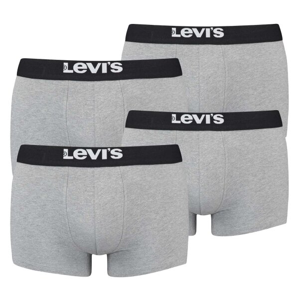 Levis Mens Solid Basic Trunk Organic, Pack of 4, Boxer Shorts, Logo Waistband Grey Melange M (Medium)