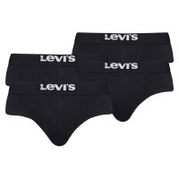 Levis Herren Slips, 4er Pack - Solid Basic Brief Organic, Logobund Schwarz S
