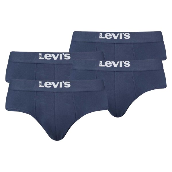 Levis Herren Slips, 4er Pack - Solid Basic Brief Organic, Logobund Blau M