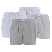 Levis Mens Boxer Shorts, 4-Pack - Woven Shorts, Cotton, plain Grey/light blue M (Medium)