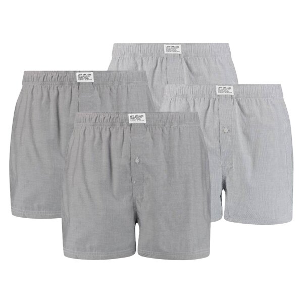 Levis Herren Boxershorts, 4er Pack - Web-Shorts, Baumwolle, einfarbig Grau M