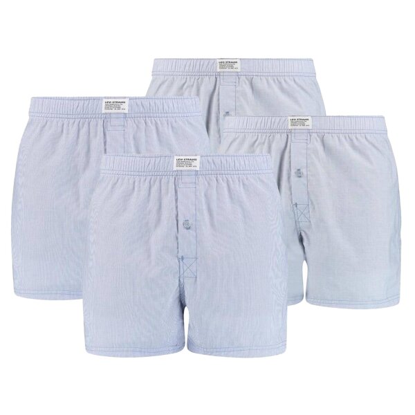 Levis Mens Boxer Shorts, 4-Pack - Woven Shorts, Cotton, plain Light blue XL (X-Large)
