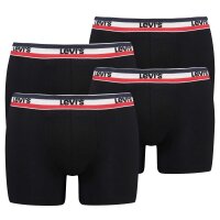 Levis Mens Sportswear Boxer Brief Organic, Pack of 4, Boxer Shorts, Logo Waistband Black M (Medium)