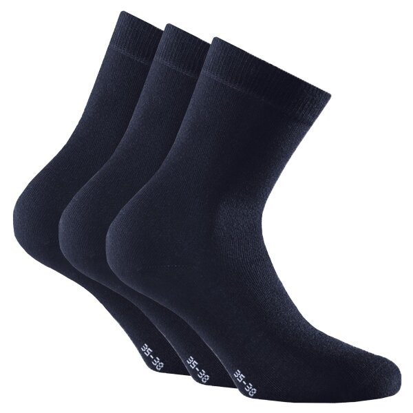Rohner Basic unisex socks, 3-pack - Soft Touch, short socks, viscose mix Blue 35-38 (UK 2.5-5)