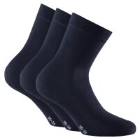 Rohner Basic Unisex Socken, 3er Pack - Soft Touch, Kurzsocken, Viskose-Mix Blau 35-38