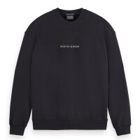 SCOTCH&SODA Mens Sweatshirt - Core, Logo Front Chest Sweat, Oullover, single-coloured Black S (Small)