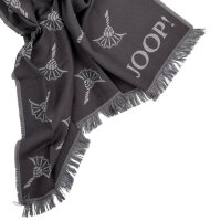 JOOP! Herren Schal mit Modal und Wolle - Feris, Webschal, Cornflower, 180x40cm Dunkelgrau