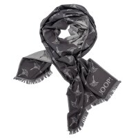 JOOP! mens scarf with modal and wool - Feris, woven scarf, cornflower, 180x40cm Dark grey