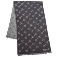 JOOP! mens scarf with modal and wool - Feris, woven scarf, cornflower, 180x40cm Dark grey
