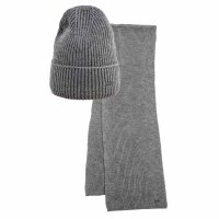 JOOP! mens scarf and hat with wool - Feranto, 2-piece set, rib knit, One Size