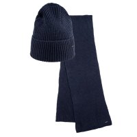 JOOP! mens scarf and hat with wool - Feranto, 2-piece set, rib knit, One Size
