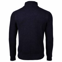 JOOP! Herren Strickpullover mit Troyer-Zip - Thom, Feinstrick mit Struktur, Woll-Mix Blau L