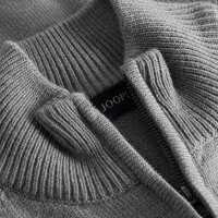 JOOP! mens knitted jumper with troyer zip - Thom, fine knit with structure, wool mix Grey M (Medium)