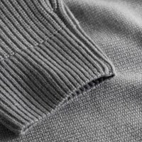 JOOP! mens knitted jumper with troyer zip - Thom, fine knit with structure, wool mix Grey XL (X-Large)