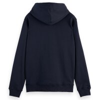 SCOTCH&SODA Herren Sweatjacke -  Essential Logo Badge Zip-Through, Kapuze, Logo, Baumwolle Dunkelblau S