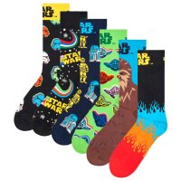 Happy Socks Herren Socken, 6er Pack - STAR WARS, Geschenkbox, Motivsocken Star Wars 6 Pack Gift Set 41-46