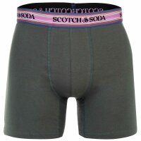 SCOTCH&SODA Herren Boxershorts, 3er Pack - Solid Cotton Stretch Schwarz/Grün S