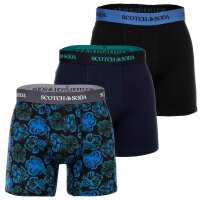 SCOTCH&SODA Herren Boxershorts, 3er Pack - Cotton Stretch Boxer, Print Blau/Grün S