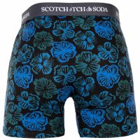 SCOTCH&SODA Herren Boxershorts, 3er Pack - Cotton Stretch Boxer, Print Blau/Grün S
