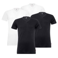 Levis Men T-Shirt, 4 Pack - V-Neck, short Sleeve, plain White/black M (Medium)