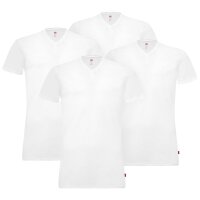 Levis Herren T-Shirts, 4er Pack - V-Ausschnitt, Kurzarm, einfarbig Weiß S