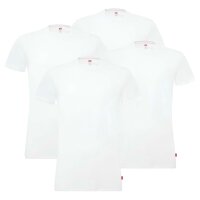 Levis Herren T-Shirts, 4er Pack - Rundhals, Kurzarm, einfarbig Weiß S