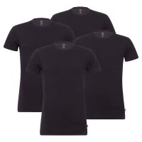 Levis Men T-Shirt, 4 Pack - round Neck, short Sleeve, plain Black S (Small)
