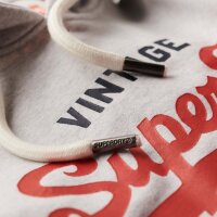 Superdry Mens Hoodie - Duo Vintage Logo Hoodie , Logo, Single colour Light grey M (Medium)
