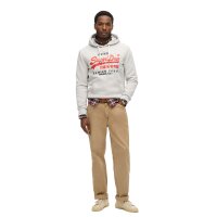 Superdry Mens Hoodie - Duo Vintage Logo Hoodie , Logo, Single colour Light grey M (Medium)
