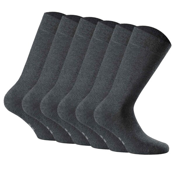 Rohner Basic Unisex Socken, 6er Pack - Cotton II, Kurzsocken, Basic, einfarbig  Anthrazit 35-38 (2.5-5 UK)