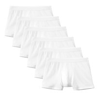 CALIDA Herren Boxershorts, 6er Pack - Natural Benefit, Elastikbund, Single Jersey Weiß S (46/48)