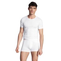 CALIDA Mens Boxer Shorts, 6-Pack - Natural Benefit, Elastic Waistband, Single Jersey White S (Small)