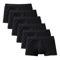 CALIDA Mens Boxer Shorts, 6-Pack - Natural Benefit, Elastic Waistband, Single Jersey Black L (Large)