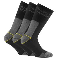 Rohner Basic Unisex Work Socks, 3-pack - Power Worker, padding Black/Grey 35-38 (2.5-5 UK)