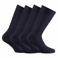 Rohner Basic Unisex Socken, 4er Pack - Bambus, Kurzsocken Schwarz 47-50