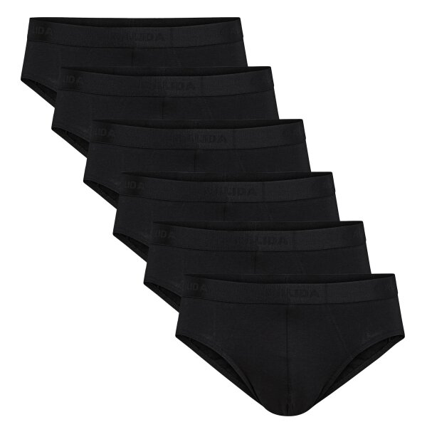 CALIDA Herren Slip, 6er Pack - Natural Benefit, Elastikbund, Single Jersey Schwarz S (46/48)
