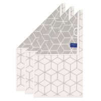 Villeroy & Boch Gästetuch, 3er Pack - Carré, Walkfrottier, gemustert, Handtuch, Baumwolle Weiß/Hellgrau 30x50 cm