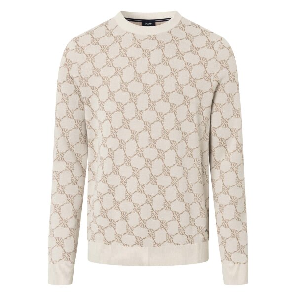 JOOP! mens knitted jumper with all-over jacquard - Ravon, cornflower, cotton mix