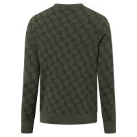 JOOP! Herren Strickpullover mit Allover-Jacquard - Ravon, Cornflower, Baumwoll-Mix Grün M